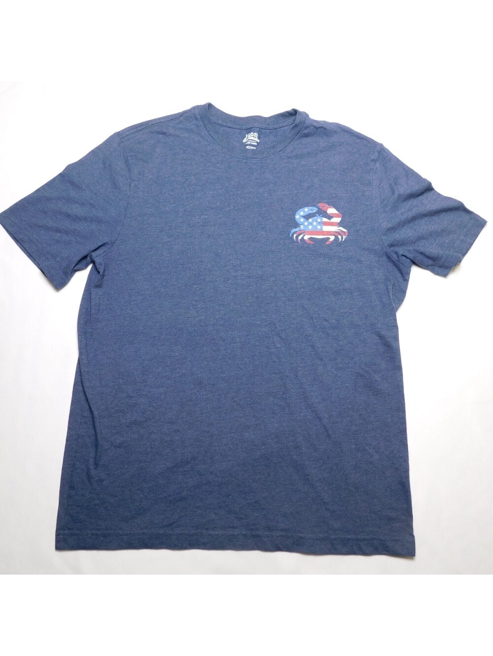 IZOD Saltwater T-Shirt Mens Medium Blue American Flag Crab Graphic Relaxed Class